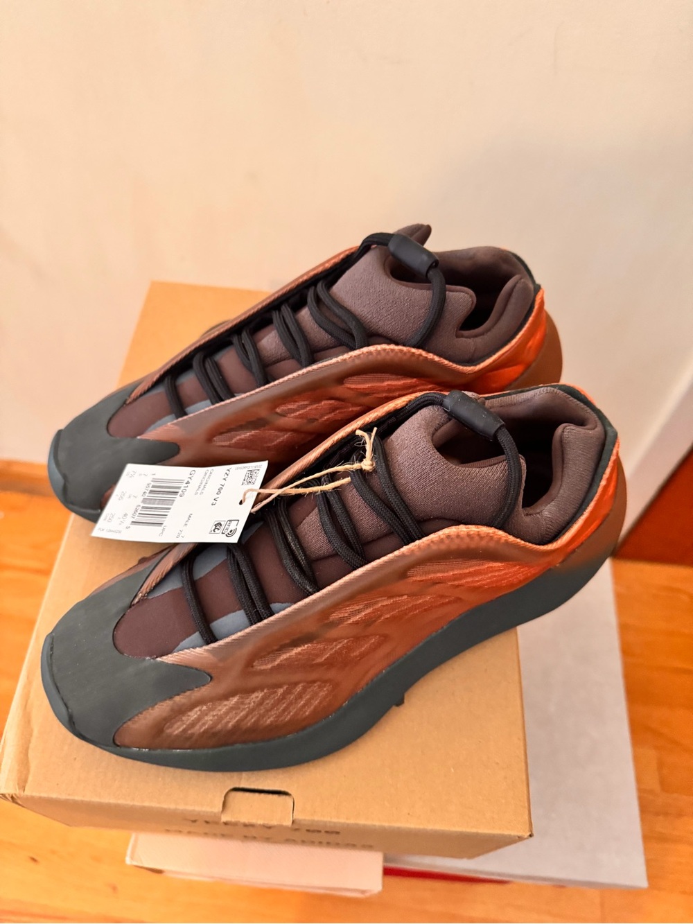 Yeezy 700 V3 Copper Brown and Black Athletic Sneaker